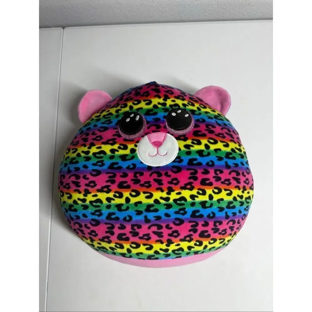 TY Squish-A-Boos Plush DOTTY the Rainbow Leopard 12”